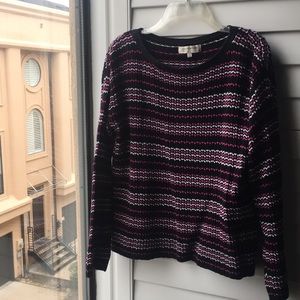 Black w pink white pattern jones New York sweater